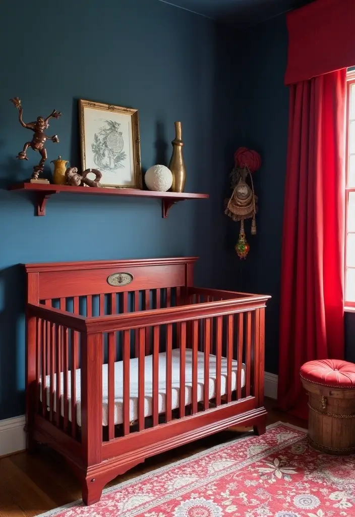 30 Baby Boys Bedroom Ideas That Are Cute Calm & Cozy - 21. Classic Red and Blue