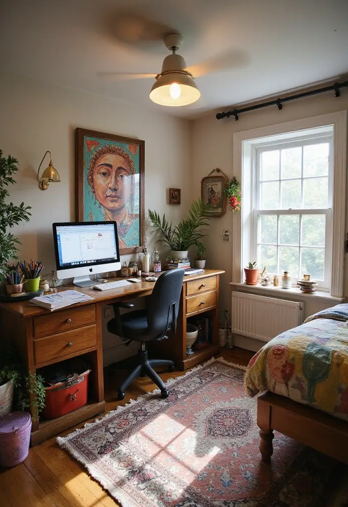 30 Basement Bedroom Ideas on a Budget That Look Expensive - 13. Artistic Retreat