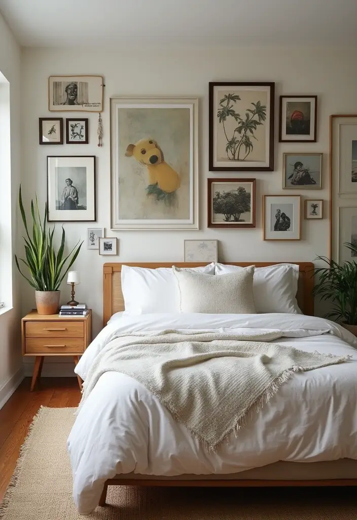 30 Basement Bedroom Ideas on a Budget That Look Expensive - 15. Personal Gallery Wall