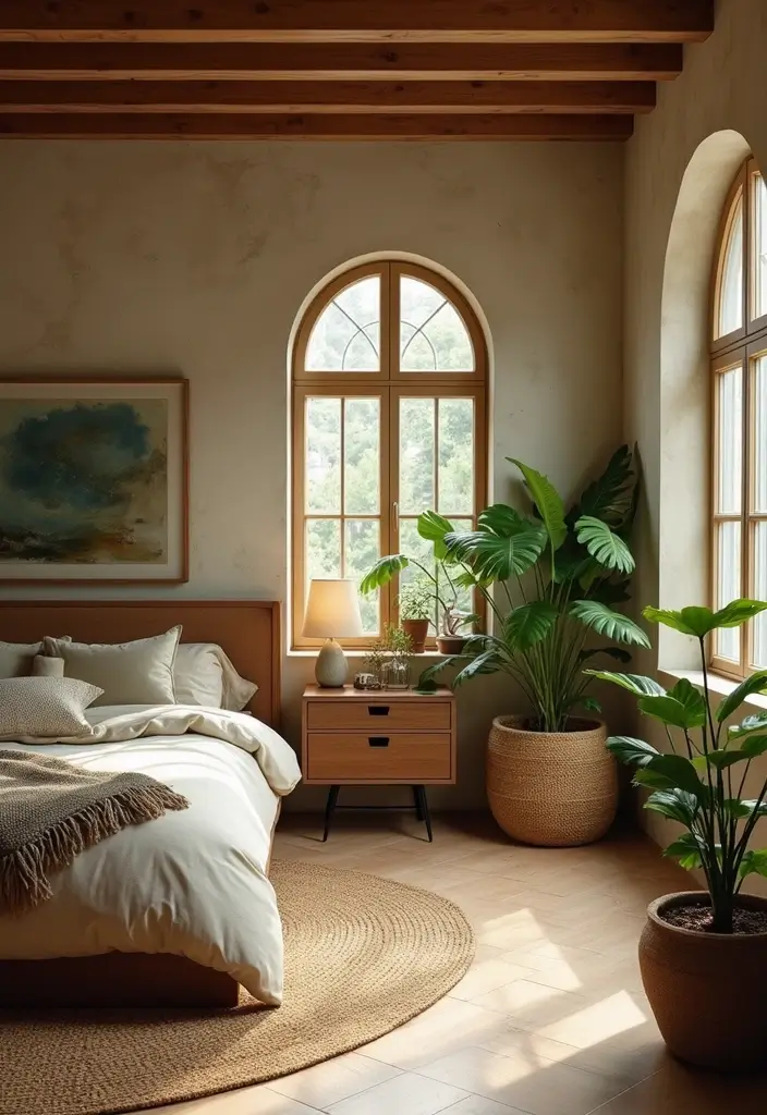 30 Basement Bedroom Ideas on a Budget That Look Expensive - 17. Nature-Inspired Decor