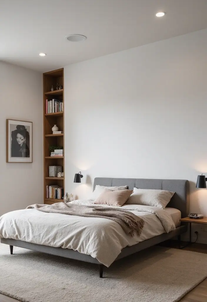 30 Basement Bedroom Ideas on a Budget That Look Expensive - 2. Minimalist Modern Retreat