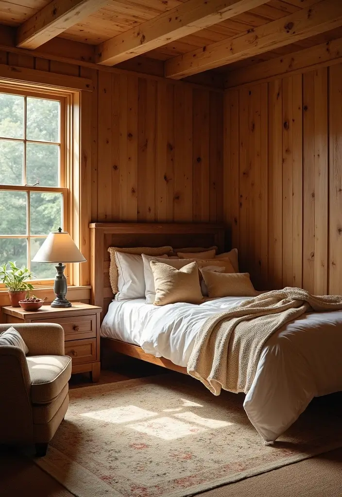 30 Basement Bedroom Ideas on a Budget That Look Expensive - 30. Warmth of Wood