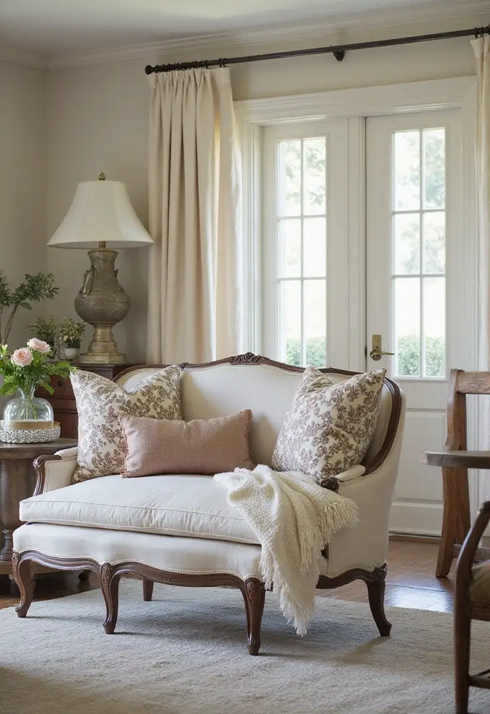 30 Bedroom Chair Ideas for a Luxe & Relaxing Master Suite - 14. Elegant Settee