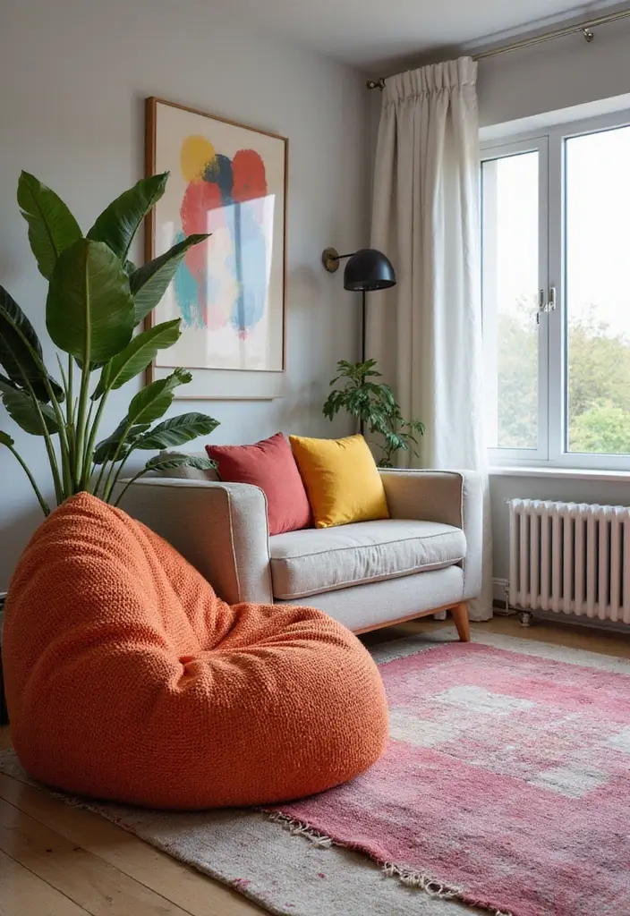 30 Bedroom Chair Ideas for a Luxe & Relaxing Master Suite - 26. Textured Bean Bag Chair