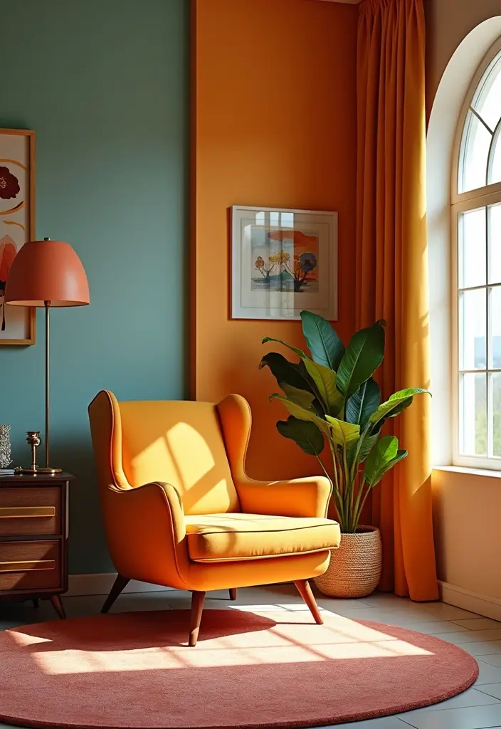 30 Bedroom Chair Ideas for a Luxe & Relaxing Master Suite - 29. Retro-Style Chair