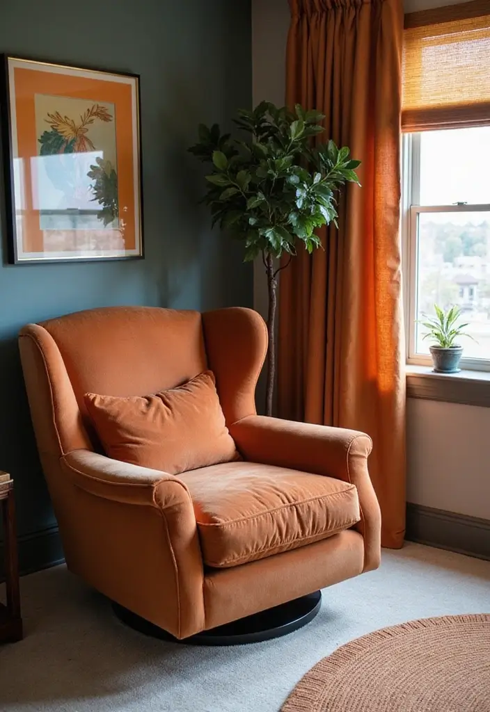 30 Bedroom Chair Ideas for a Luxe & Relaxing Master Suite - 5. Swivel Lounge Chair