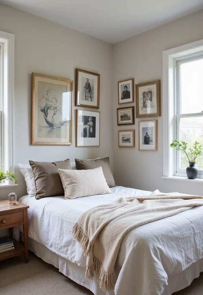 30 Bedroom Design Ideas for Women That Blend Chic and Comfort - 11. Personal Touches with Artwork