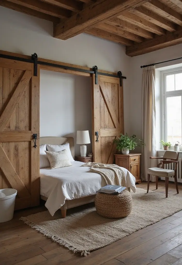 30 Bedroom Design Ideas for Women That Blend Chic and Comfort - 22. Reclaimed Materials for Eco-Friendliness