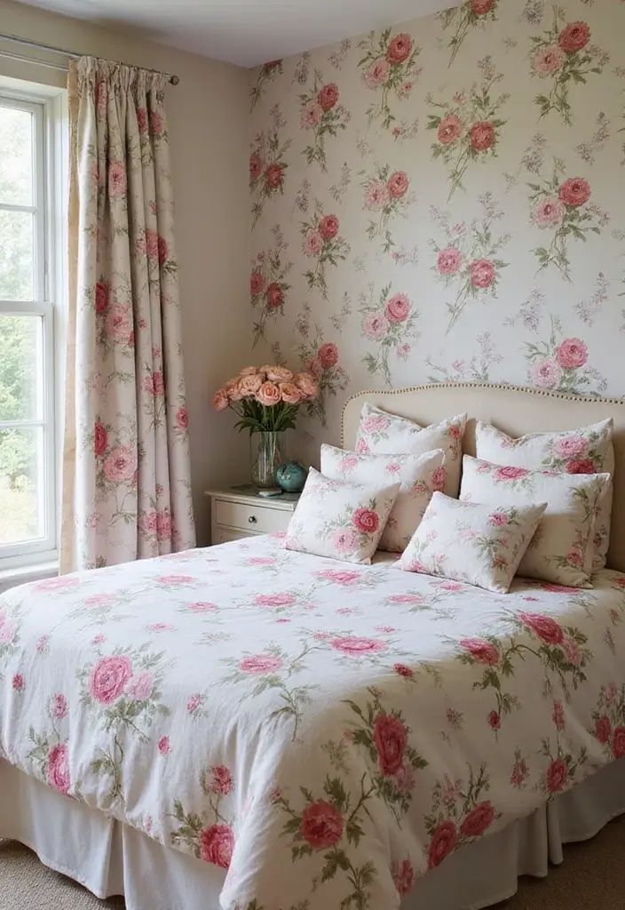 30 Bedroom Design Ideas for Women That Blend Chic and Comfort - 3. Floral Accents for a Feminine Touch