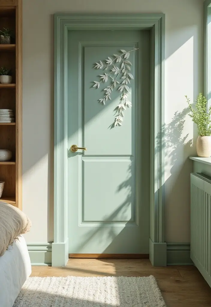 30 Bedroom Door Painting Ideas Creative & Unique - 1. Nature-Inspired Greens
