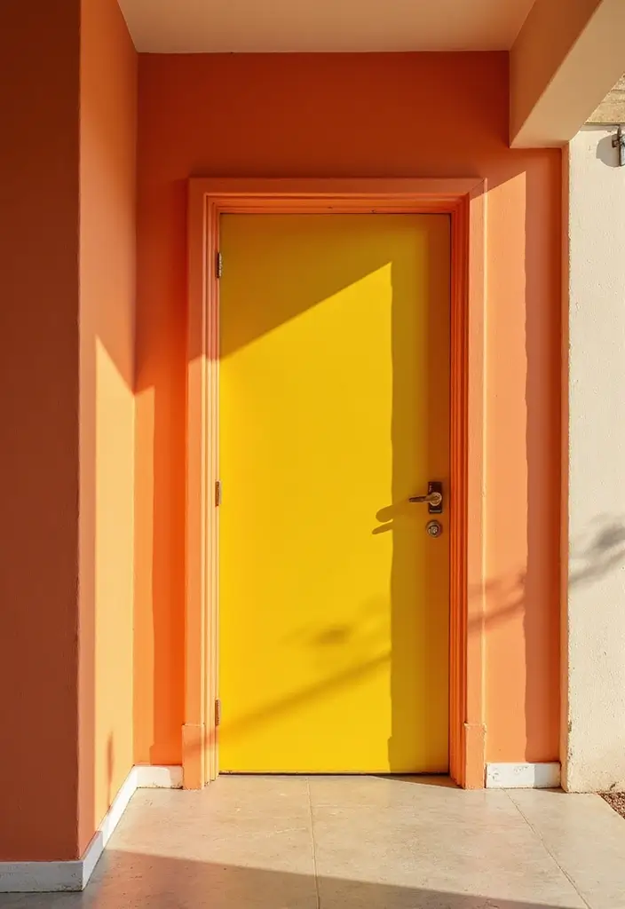 30 Bedroom Door Painting Ideas Creative & Unique - 13. Statement Color Splashes