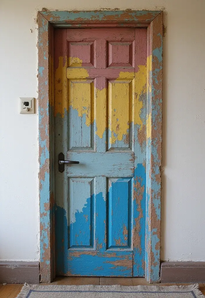 30 Bedroom Door Painting Ideas Creative & Unique - 20. Layered Paint Techniques