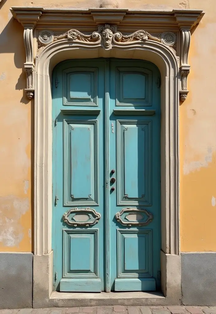 30 Bedroom Door Painting Ideas Creative & Unique - 28. Artistic Friezes