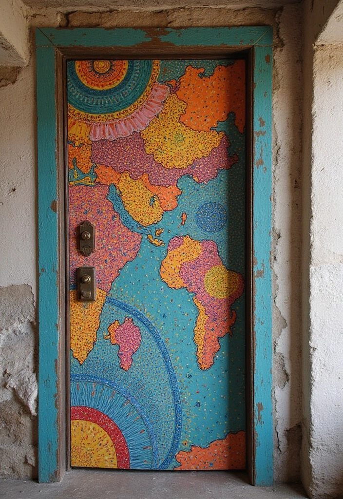 30 Bedroom Door Painting Ideas Creative & Unique - 29. Global Inspirations