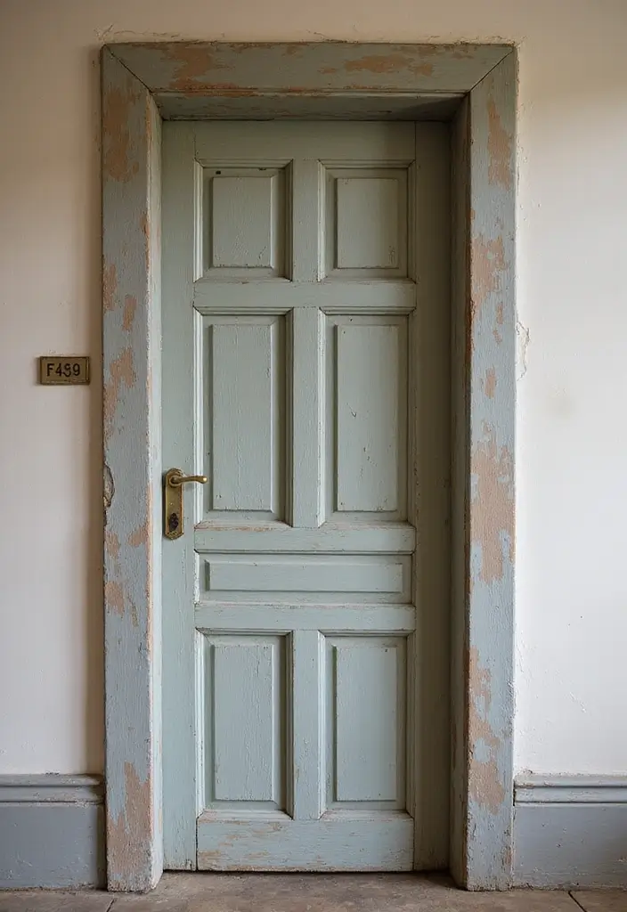 30 Bedroom Door Painting Ideas Creative & Unique - 6. Vintage Charm