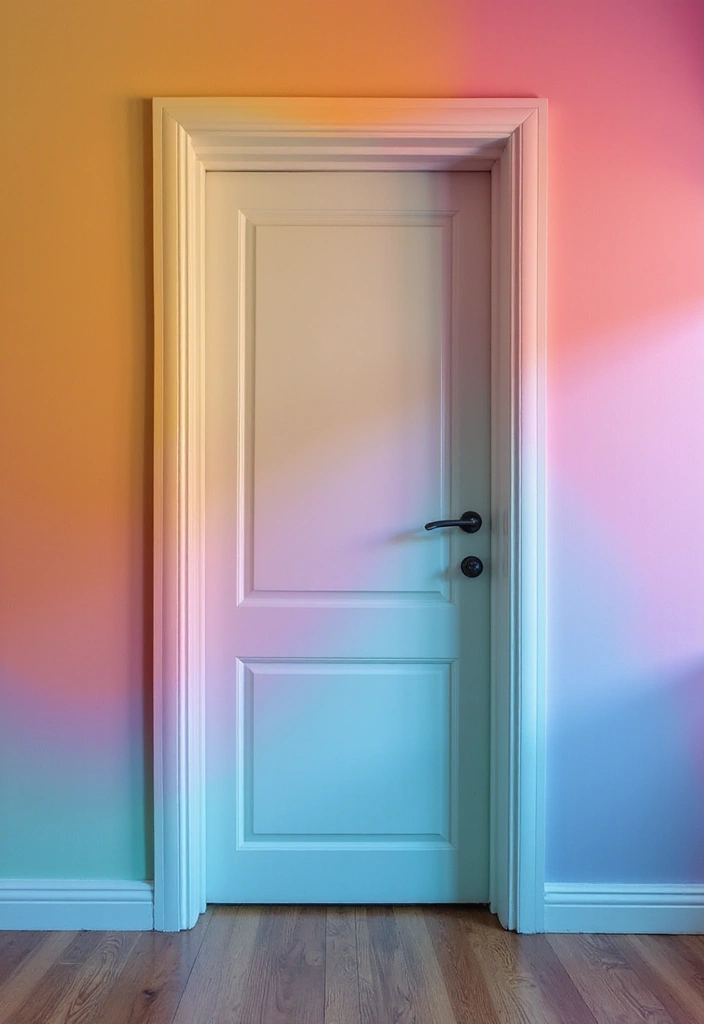 30 Bedroom Door Painting Ideas Creative & Unique - 7. Ombre Effect