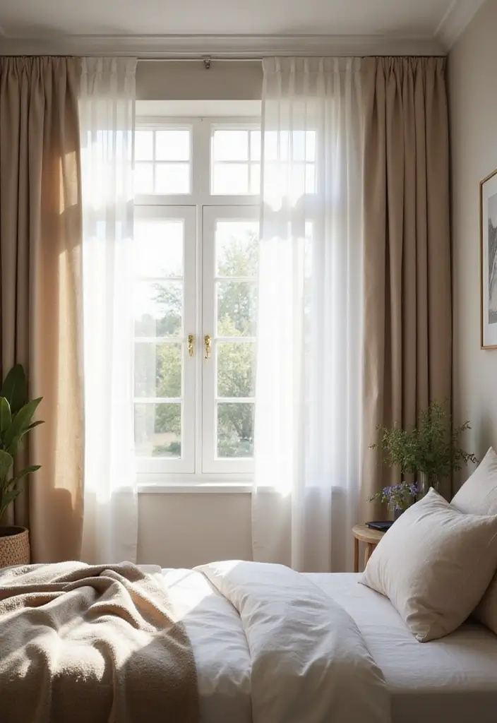 30 Bedroom Ideas for Small Spaces That Maximize Function & Style - 23. Stylish Curtains