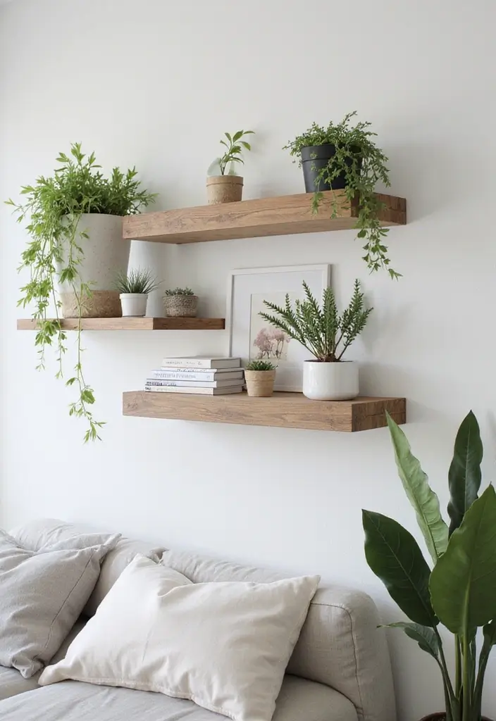 30 Bedroom Set Up Ideas That Make Small Rooms Feel Big - 1. Floating Shelves for Storage and Style