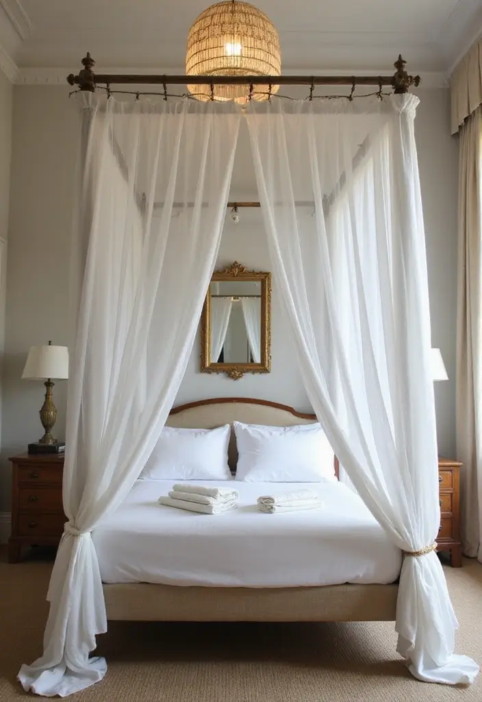 30 Bedroom Set Up Ideas That Make Small Rooms Feel Big - 10. Canopy Beds for Vertical Interest