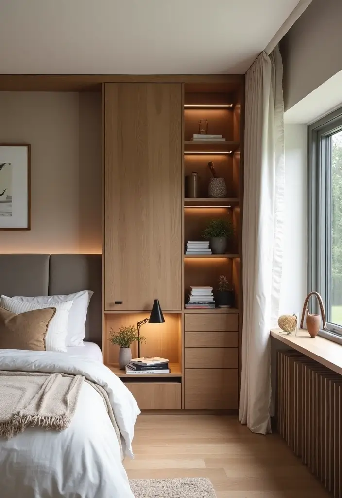 30 Bedroom Set Up Ideas That Make Small Rooms Feel Big - 11. Custom Cabinetry to Maximize Storage