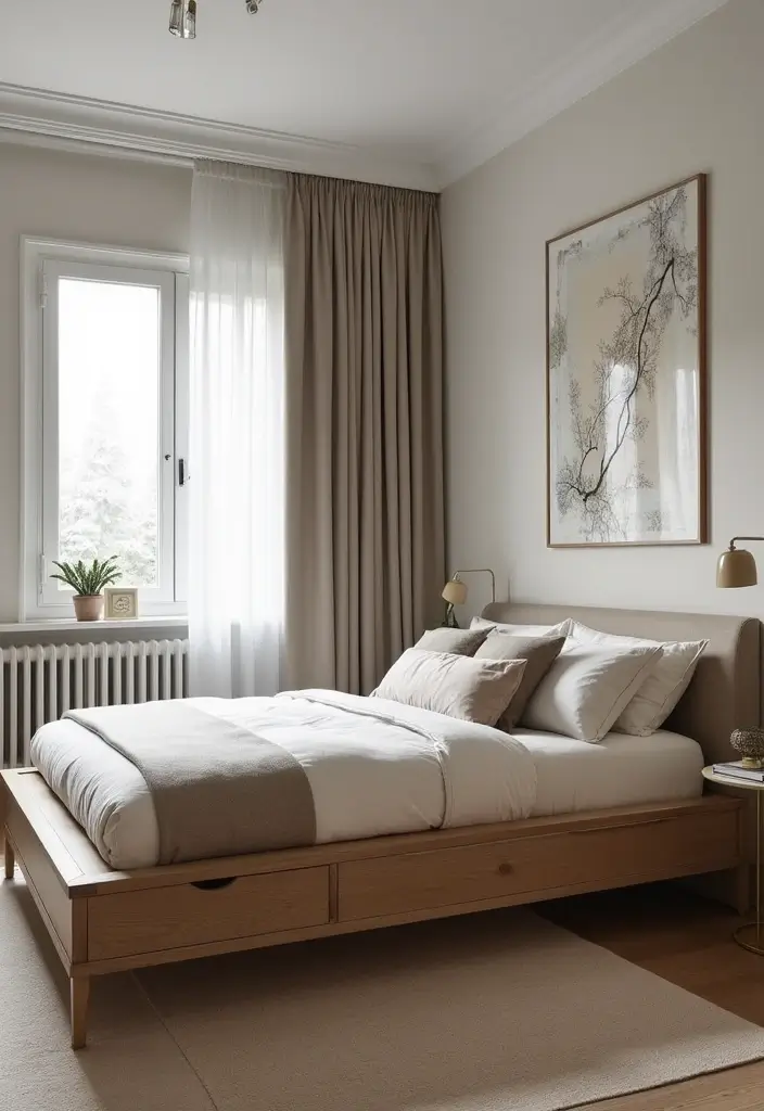 30 Bedroom Set Up Ideas That Make Small Rooms Feel Big - 21. Chic Bed Frames that Save Space