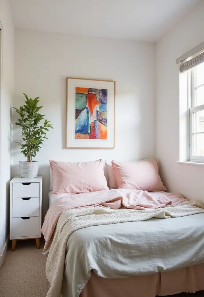 30 Bedroom Set Up Ideas That Make Small Rooms Feel Big - 3. Light Colors for a Spacious Atmosphere