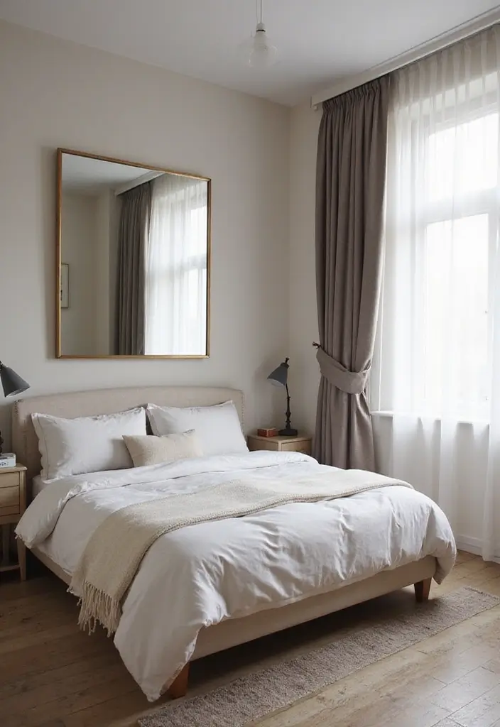 30 Bedroom Set Up Ideas That Make Small Rooms Feel Big - 5. Mirrors to Create Illusion of Space
