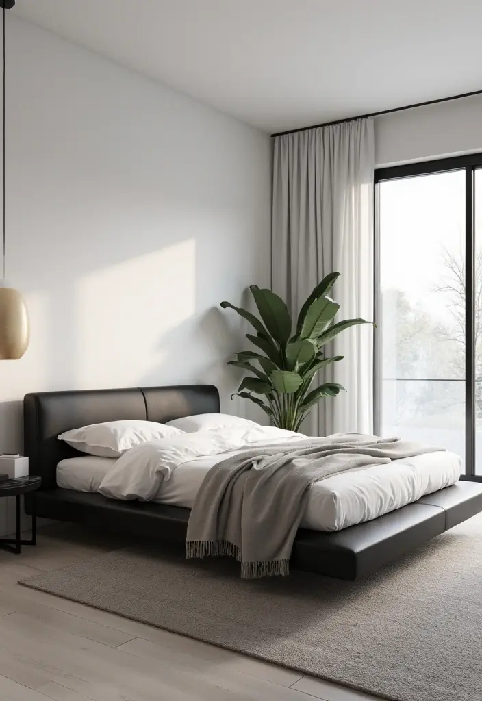 30 Black Bed Frame Bedroom Ideas That Look Strong & Stylish - 14. Floating Frame Style