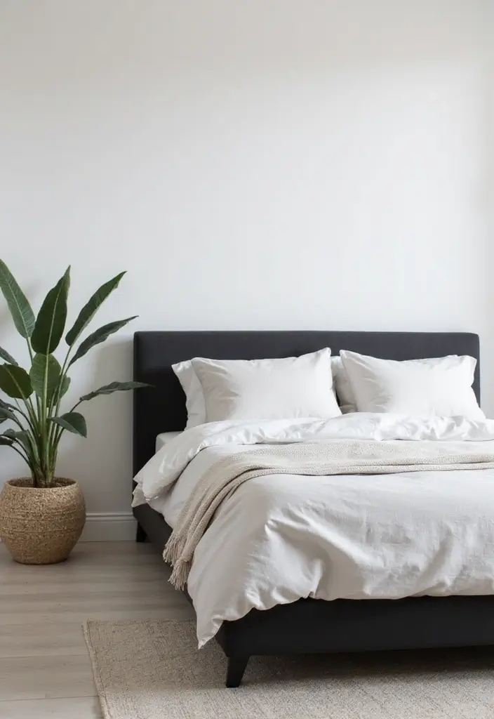 30 Black Bed Frame Bedroom Ideas That Look Strong & Stylish - 2. Minimalist Dream