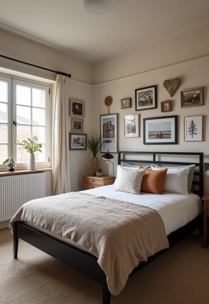 30 Black Bed Frame Bedroom Ideas That Look Strong & Stylish - 22. Personal Touches