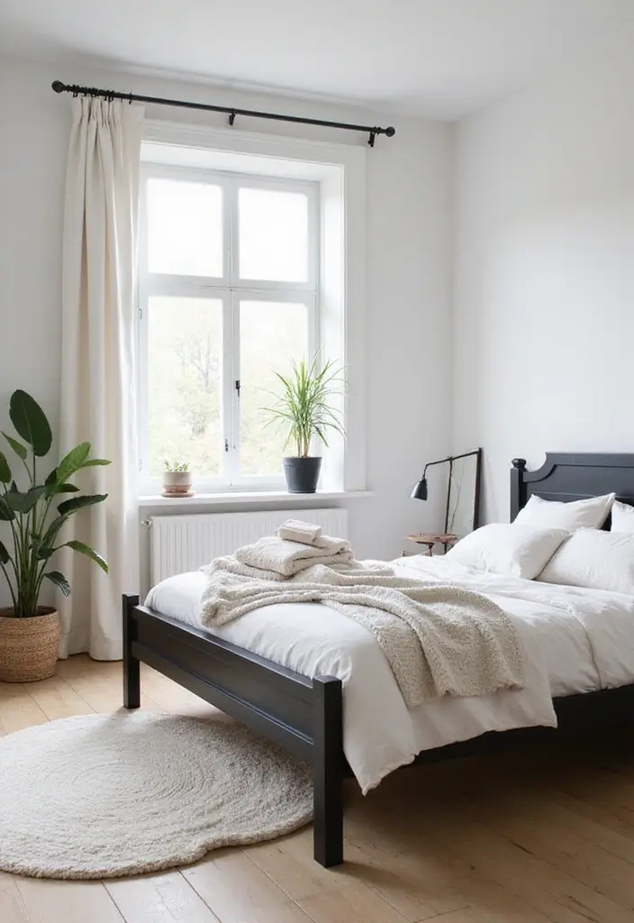 30 Black Bed Frame Bedroom Ideas That Look Strong & Stylish - 4. Sleek Scandinavian Influence