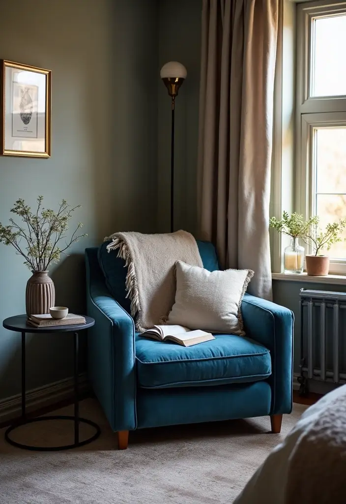 30 Blue and Black Bedroom Ideas That Mix Cool and Confidence - 8. Cozy Corners