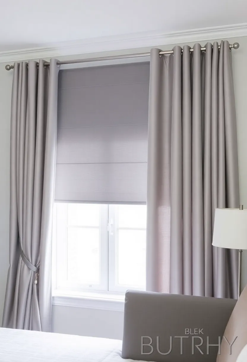 30 Grey Bedroom Furniture Ideas That Are Elegant & Timeless - 17. Grey Window Treatments
