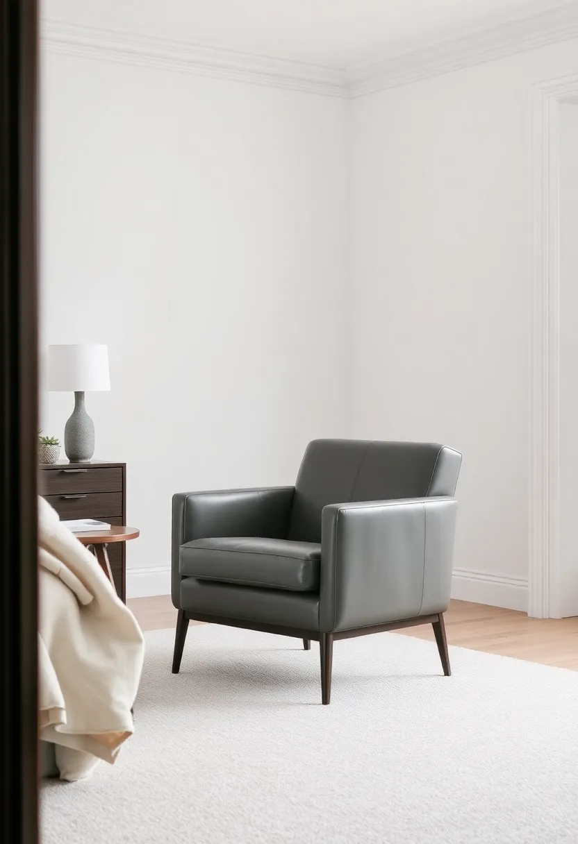 30 Grey Bedroom Furniture Ideas That Are Elegant & Timeless - 26. Grey Leather Furniture