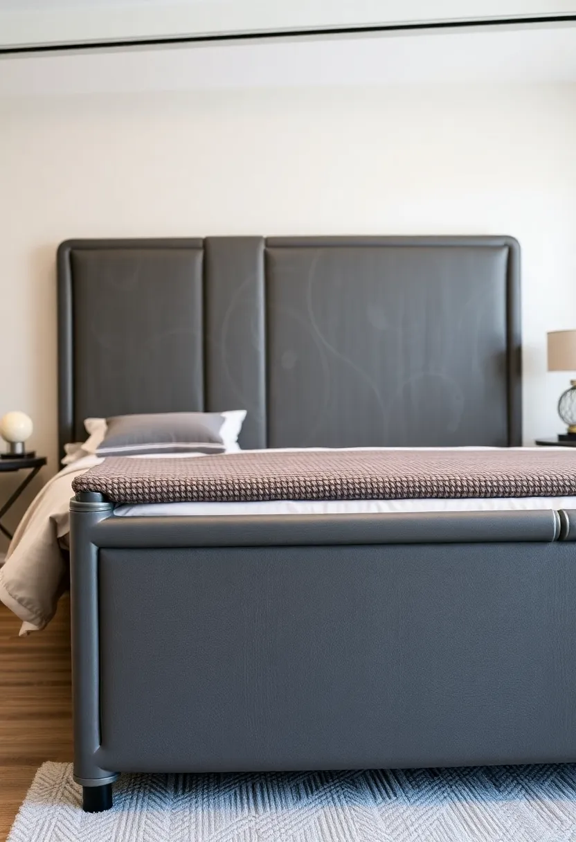 30 Grey Bedroom Furniture Ideas That Are Elegant & Timeless - 29. Grey Industrial Furniture