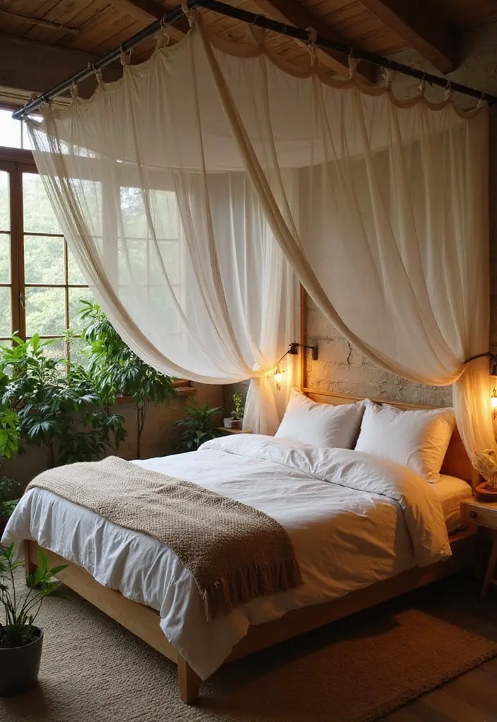 30 Jungle Bedroom Ideas for Adults That Bring Nature Indoors - 13. Tropical-Inspired Bed Canopies