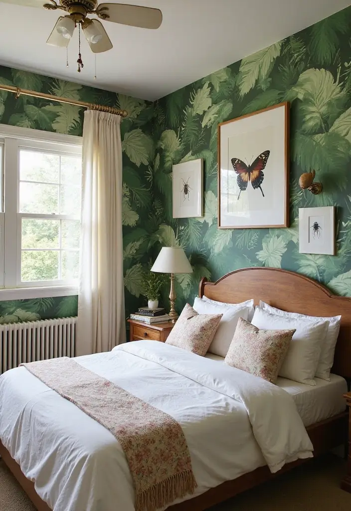 30 Jungle Bedroom Ideas for Adults That Bring Nature Indoors - 21. Insect Motifs and Decor