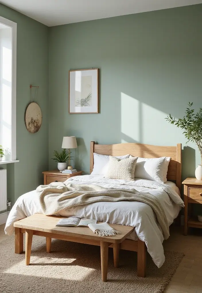 30 Light Green Bedroom Ideas That Add Soft Natural Vibes - 11. Natural Textures