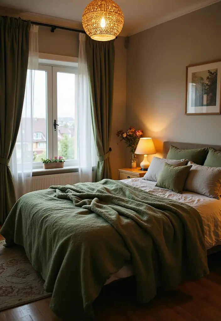 30 Light Green Bedroom Ideas That Add Soft Natural Vibes - 13. Light Green Retreat