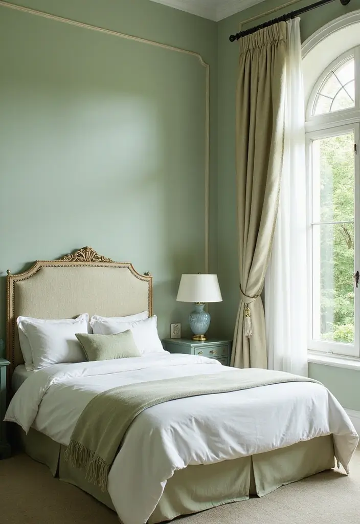 30 Light Green Bedroom Ideas That Add Soft Natural Vibes - 25. Curtain Choices