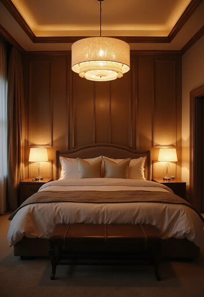 30 Luxury Bedroom Design Ideas That Exude Elegance & Class - 9. Luxe Lighting