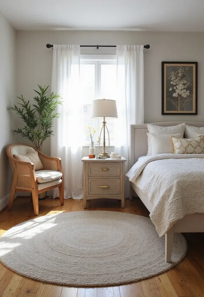 30 Men’s Small Bedroom Ideas That Feel Minimal & Masculine - 12. Use Area Rugs Wisely