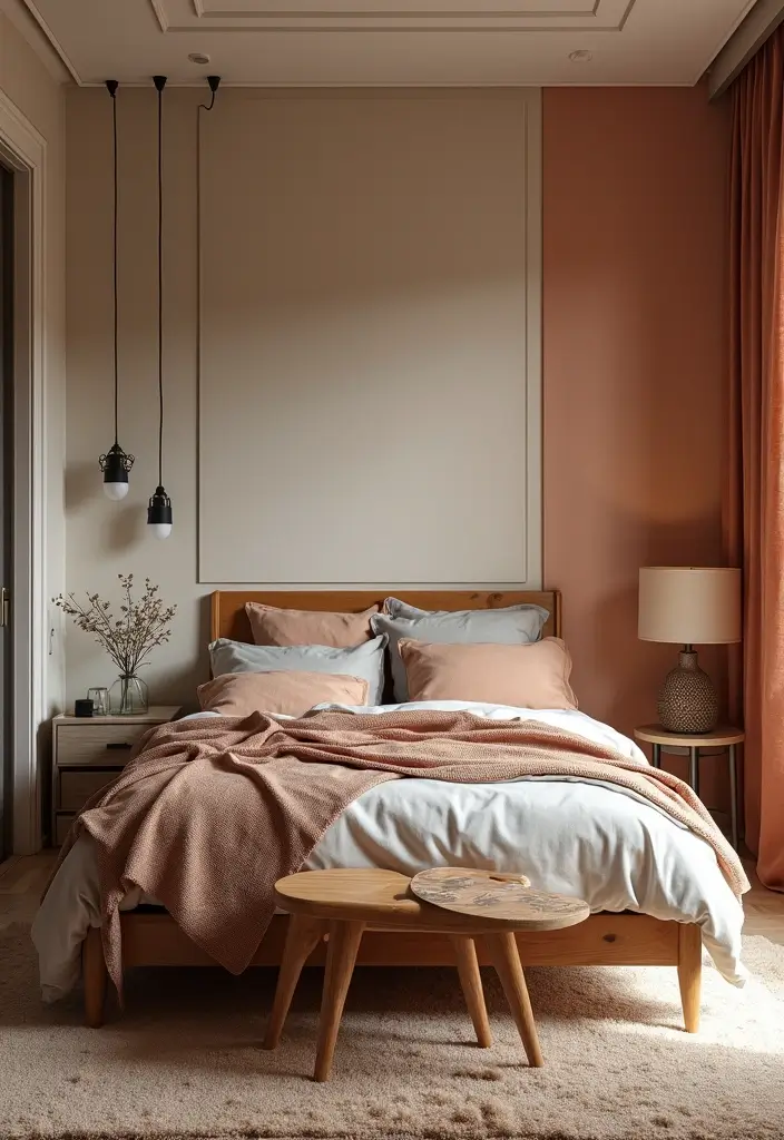 30 Men’s Small Bedroom Ideas That Feel Minimal & Masculine - 18. Experiment with Layering