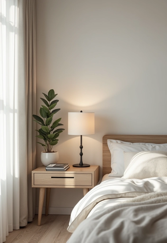 30 Men’s Small Bedroom Ideas That Feel Minimal & Masculine - 19. Keep Nightstands Minimal