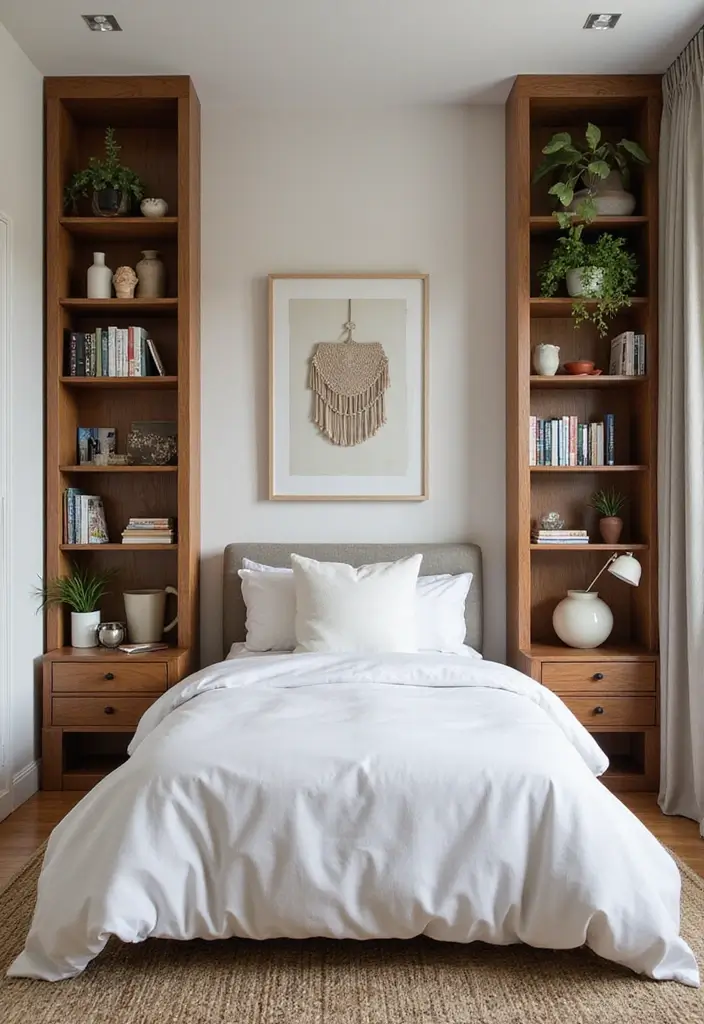 30 Men’s Small Bedroom Ideas That Feel Minimal & Masculine - 7. Utilize Vertical Space