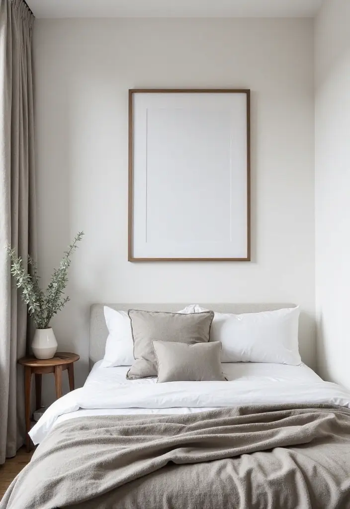 30 Men’s Small Bedroom Ideas That Feel Minimal & Masculine - 9. Personalize with Art