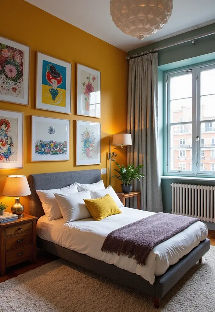 30 Purple Bedroom Ideas for Teens That Look Trendy & Vibrant - 13. Art Lover's Haven