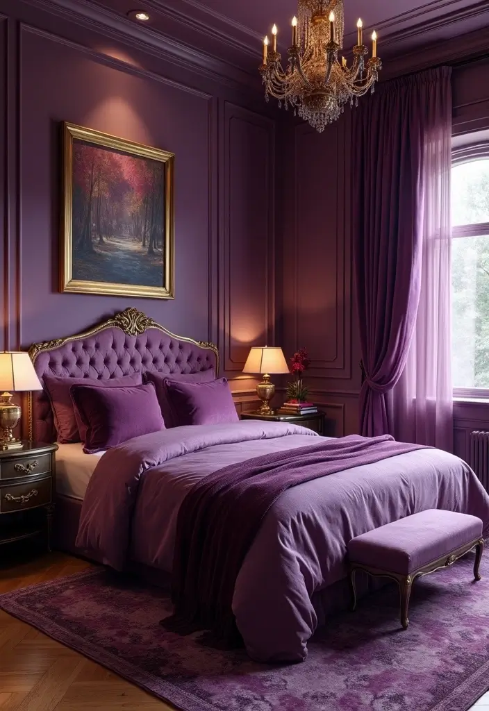 30 Purple Bedroom Ideas for Teens That Look Trendy & Vibrant - 18. Vintage Glam