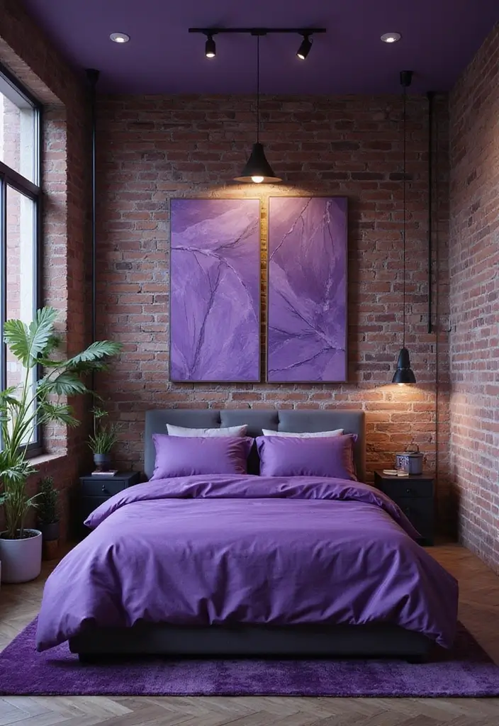 30 Purple Bedroom Ideas for Teens That Look Trendy & Vibrant - 9. Urban Edge