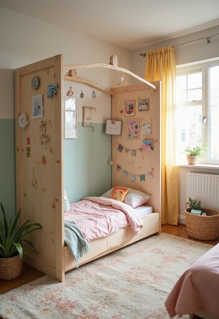 30 Room Divider Ideas for Kids Bedroom That Create Cozy Spaces - 13. DIY Folding Room Partition